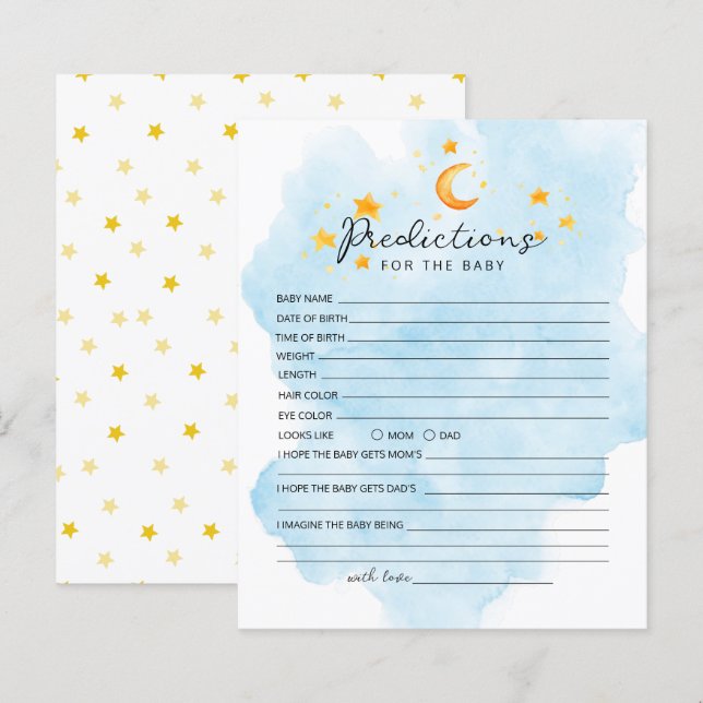 Pequeno Leão é um menino, aquarela, Previsão Azul (Frente/Verso)