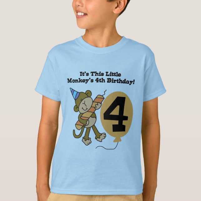 Pequeno Macaco 4º Camisetas e presentes de anivers (Frente)