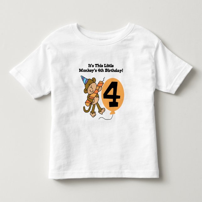 Pequeno Macaco 4º Camisetas e presentes de anivers (Frente)