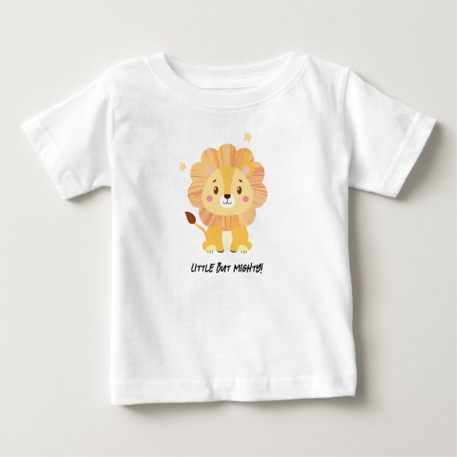 Pequeno, Mas Poderoso, Camiseta De Bebê De Leão Ge (Frente)