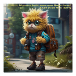 Pequeno monstro AI Fantasy Impressão de Arte Digit