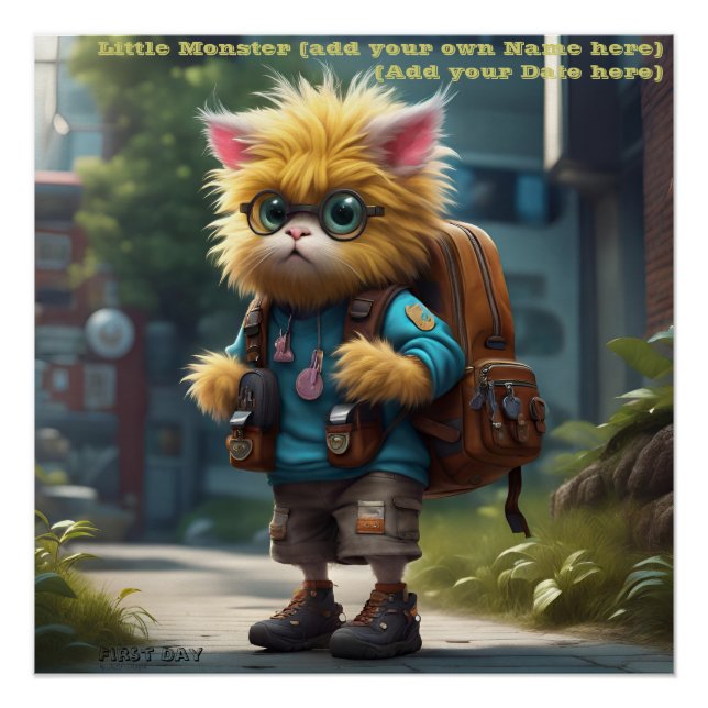 Pequeno monstro AI Fantasy Impressão de Arte Digit (Frente)