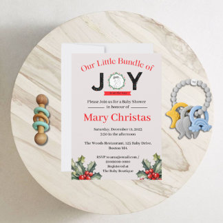 Pequeno Pacote de Alegria Chá de fraldas Convite