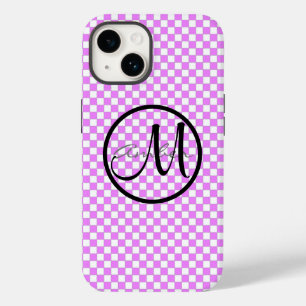 Pequeno Padrão Xadrez Rosa e Branco Personalizado