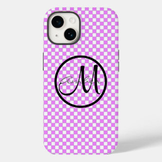 Pequeno Padrão Xadrez Rosa e Branco Personalizado
