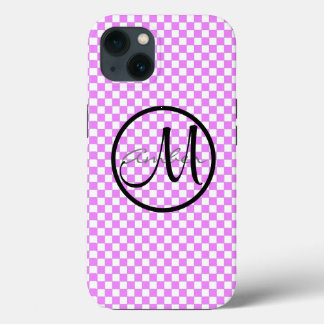 Pequeno Padrão Xadrez Rosa e Branco Personalizado