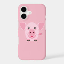 Pequeno porco rosa feliz e fofo