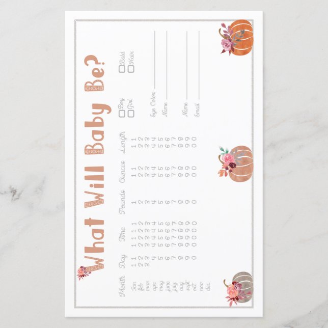 Pequeno Pumpkin Baby Predictor (Frente)