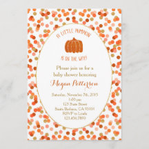 Pequeno Pumpkin no Caminho! Convite para chás de f