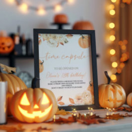 Pequeno Pumpkin Primeiro Aniversário Sinal da Cáps