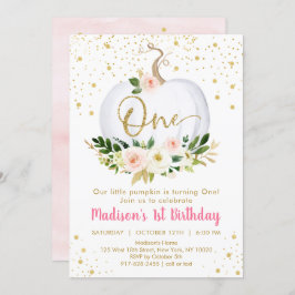 Pequeno Pumpkin Primeiro Convite de Aniversário