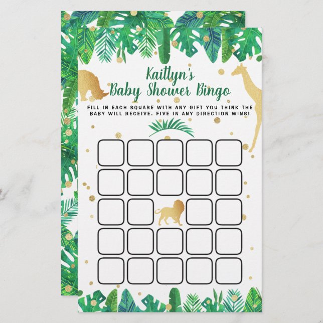 Pequeno Selvagem A Caminho Do Chá de fraldas Bingo (Frente/Verso)