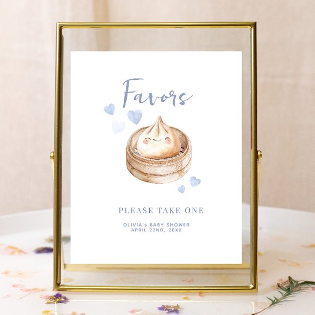 Pequeno Sinal de Favor do Chá de fraldas Azul | Ág (Favor Sign)