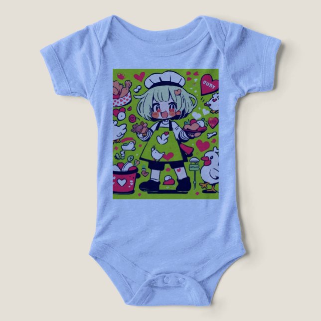 “Pequeno Sol” Bodysuit para Meninas (Design frontal)