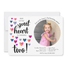 Pequeno Swetheart Segundo Convite de Aniversário