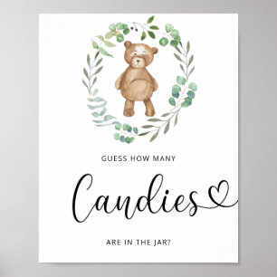 Pequeno urso adivinha quantos doces poster