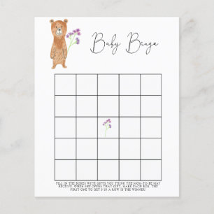 Pequeno Urso - jogo de bingo Chá de fraldas