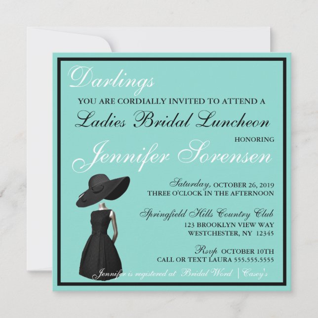 Pequeno Vestido Negro Senhoras Festa de Chá de Lun (Frente)