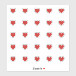 Pequenos adesivos cardíacos vermelhos