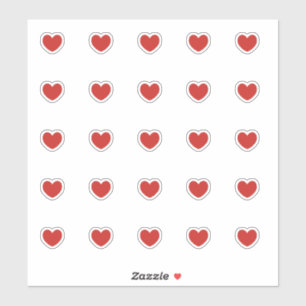 Pequenos adesivos cardíacos vermelhos