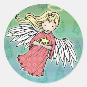 Pequenos adesivos de anjo de Natal