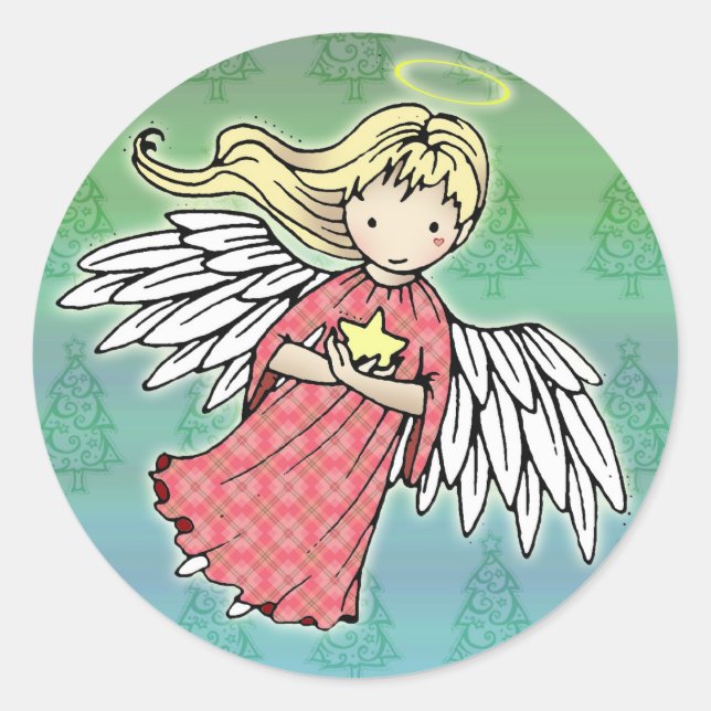 Pequenos adesivos de anjo de Natal (Frente)