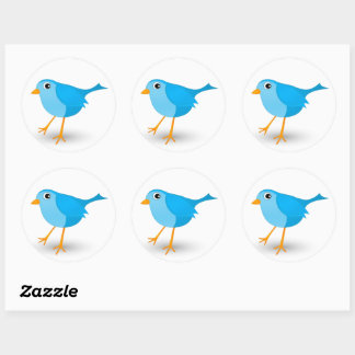 Pequenos adesivos de pássaro azul redondos