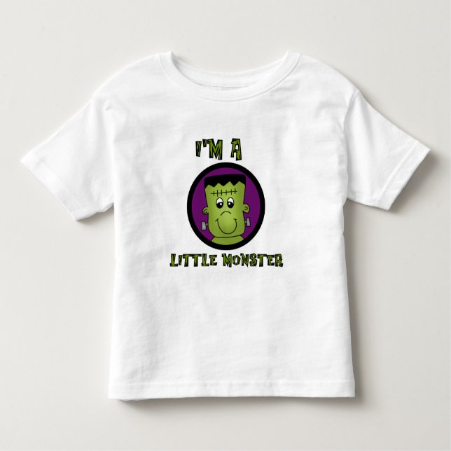 Pequenos Camisetas de Halloween monstros e present (Frente)