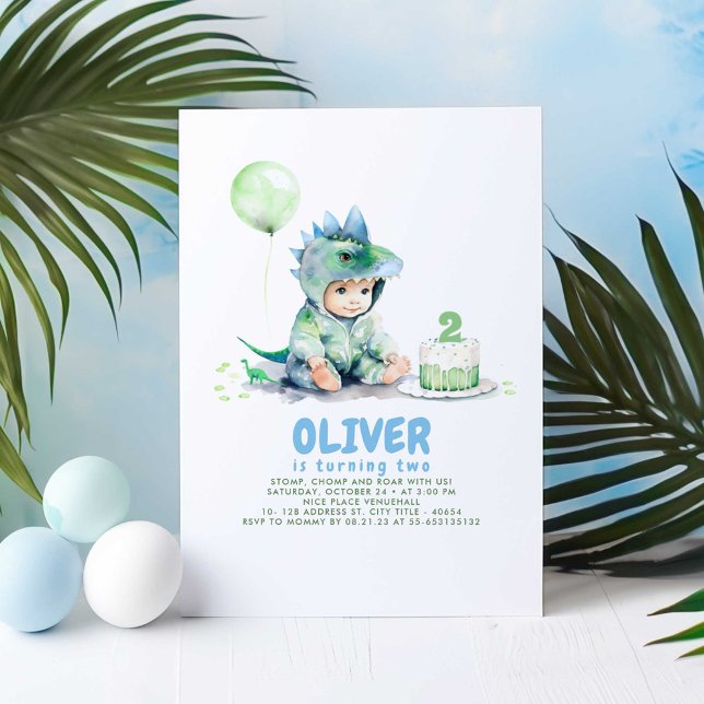 Pequenos Convites de festas de aniversários de Din (Dinosaur Birthday Party Invitations)