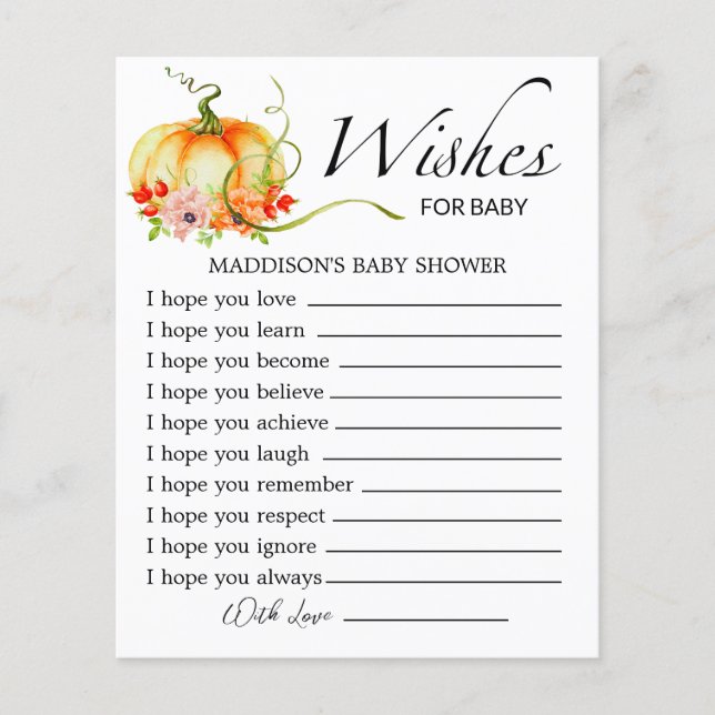 Pequenos desejos florais de abóbora (Frente)