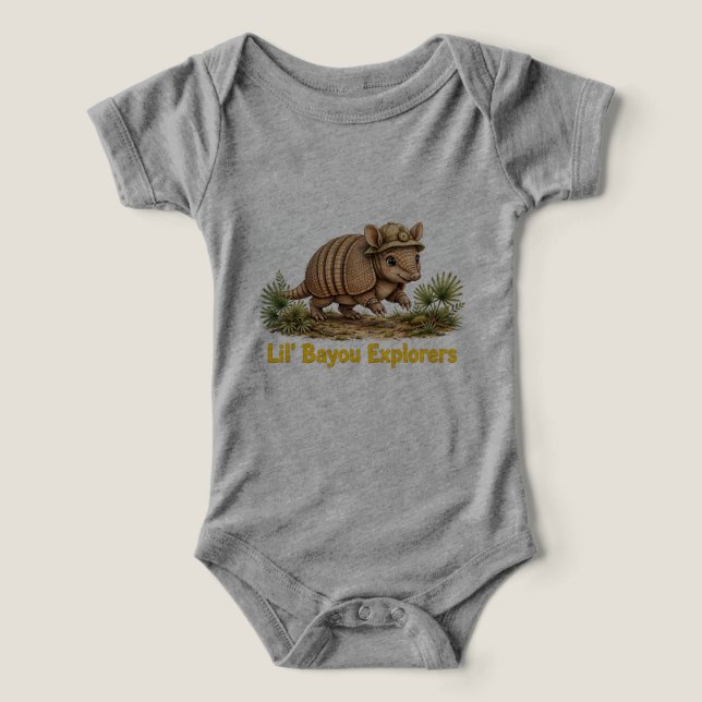 Pequenos Exploradores do Bayou - Macaquinho Bebê d (Design frontal)