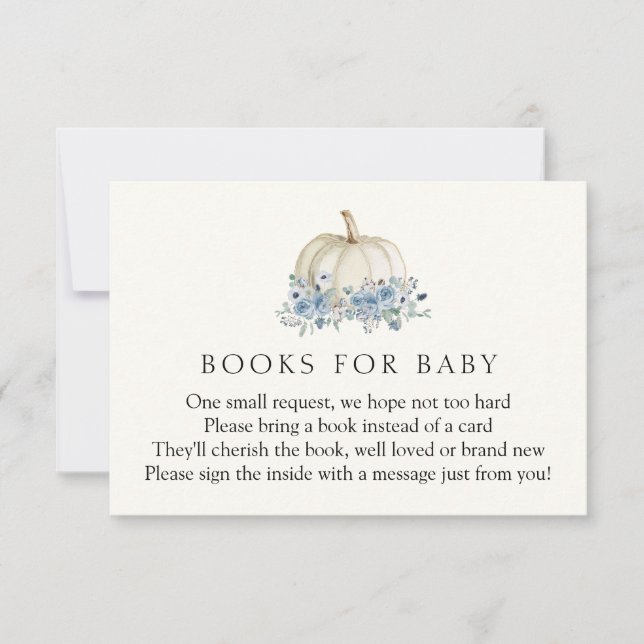 Pequenos livros azuis de abóbora para cartão de ga (Frente)