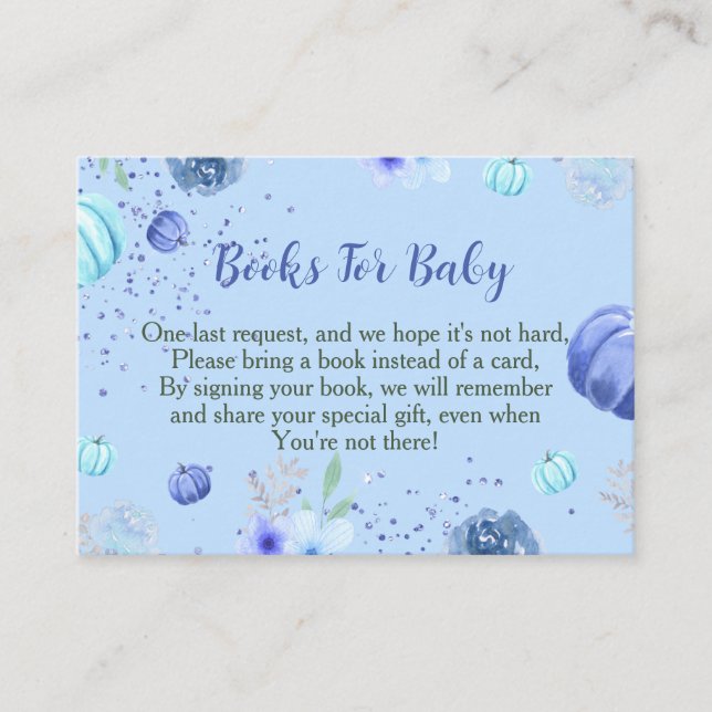 Pequenos Livros Azuis De Pumpkin Para O Cartão De  (Frente)