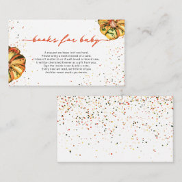 Pequenos livros de abóbora para cartão de bebê