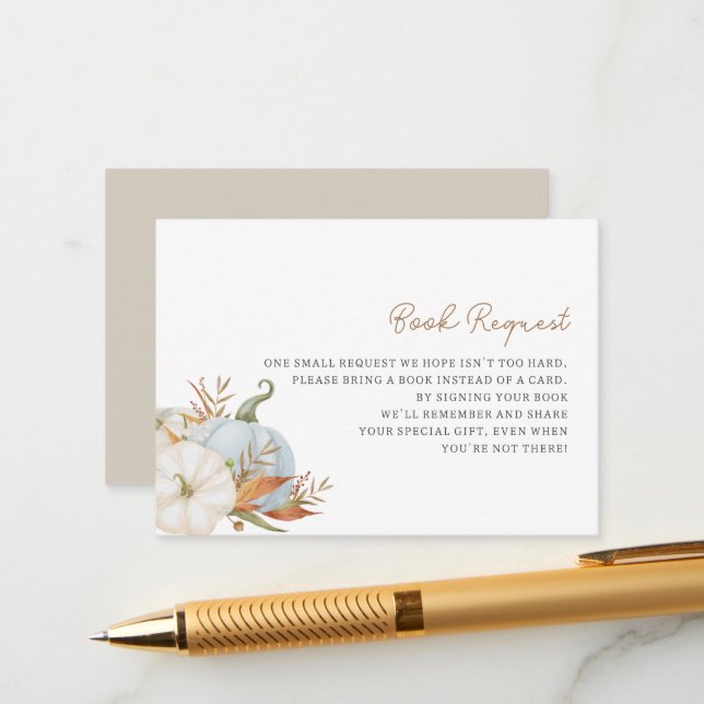 Pequenos livros de abóbora para cartão de gabinete (Frente/Verso In Situ)