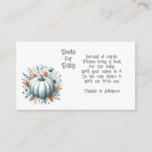 Pequenos livros de abóbora para cartão de gabinete