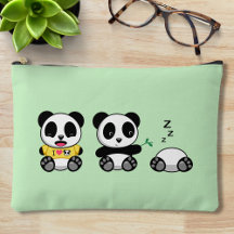 Pequenos Pandas Bonitos em Verde
