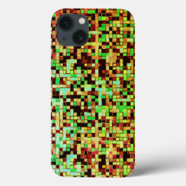 Pequenos quadrados ou azulejo, verdes e laranja, d