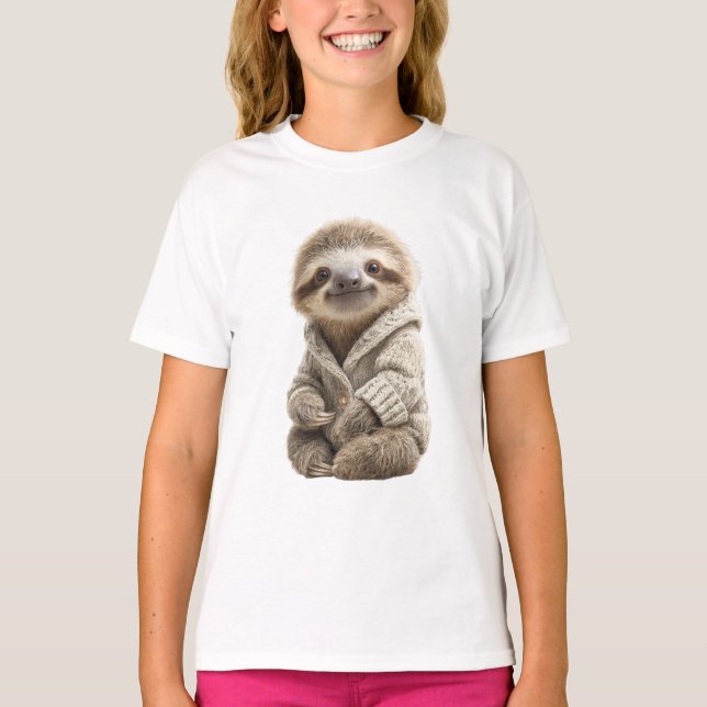 Pequenos Sloth de Suéter Aconchegante (Frente)