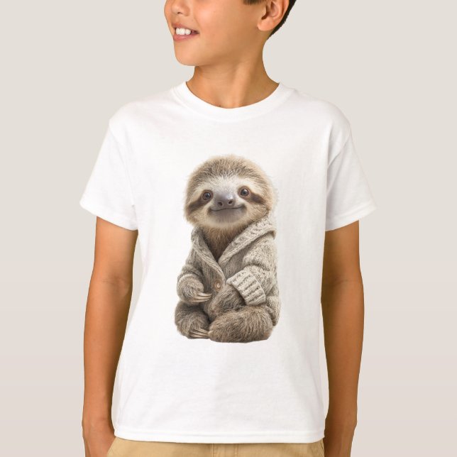 Pequenos Sloth de Suéter Aconchegante (Frente)