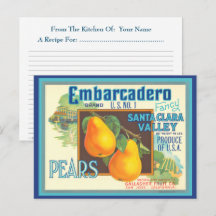 Pera Cartões de Receita Editáveis de Arte de Crato