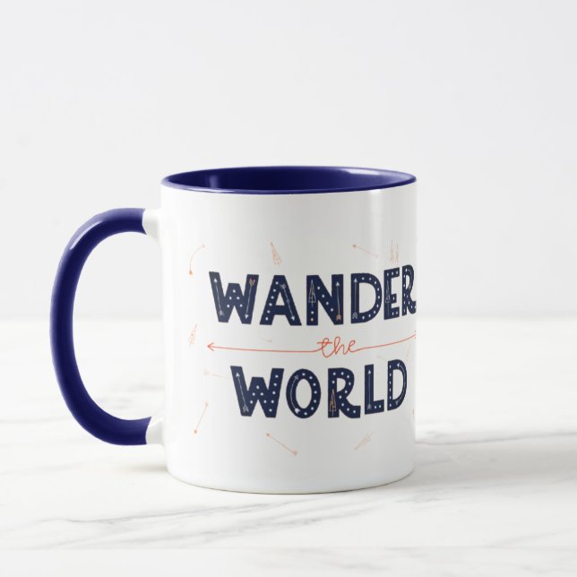Perambulando pelo mundo - Caneca de viagem retrô (Esquerda)