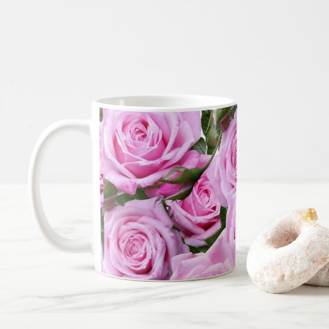 Peras Rosa - Caneca Floral (Com Donut)