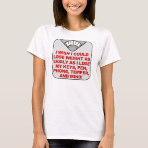 Perca Peso E Minha Mente Camisetas Engraçadas T-Sh