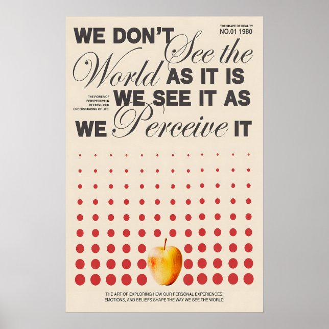 Perception Typography Poster Conceptual Art Print (Frente)