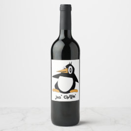 Percio Editável Rótulos De Vinho Pinguim