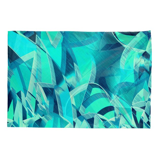 Percursos cianos com garoa sobre fundo aquamarino (Traseira-Esquerda)