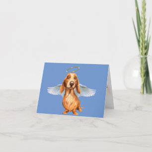 Perda de anjo Dachshund do cartão de animais domés