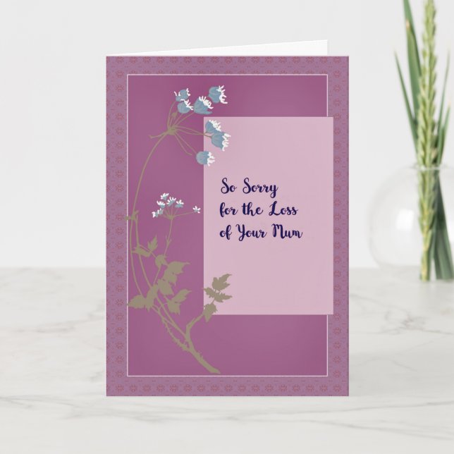 Perda de Lavanda do Cartão de condolências com Flo (Frente)