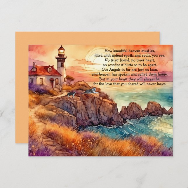 Perda de um Cartão de Saudação de Simpatia de Pet  (Frente/Verso)